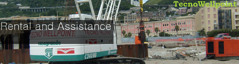 rental and assistance & Sale Tecno Wellpoint drainage submersible pumps submersible pumps piling and safety system